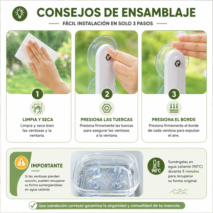 Hamaca plegable de ventana para gatos