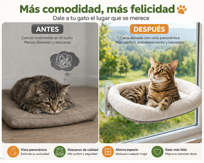 Hamaca plegable de ventana para gatos