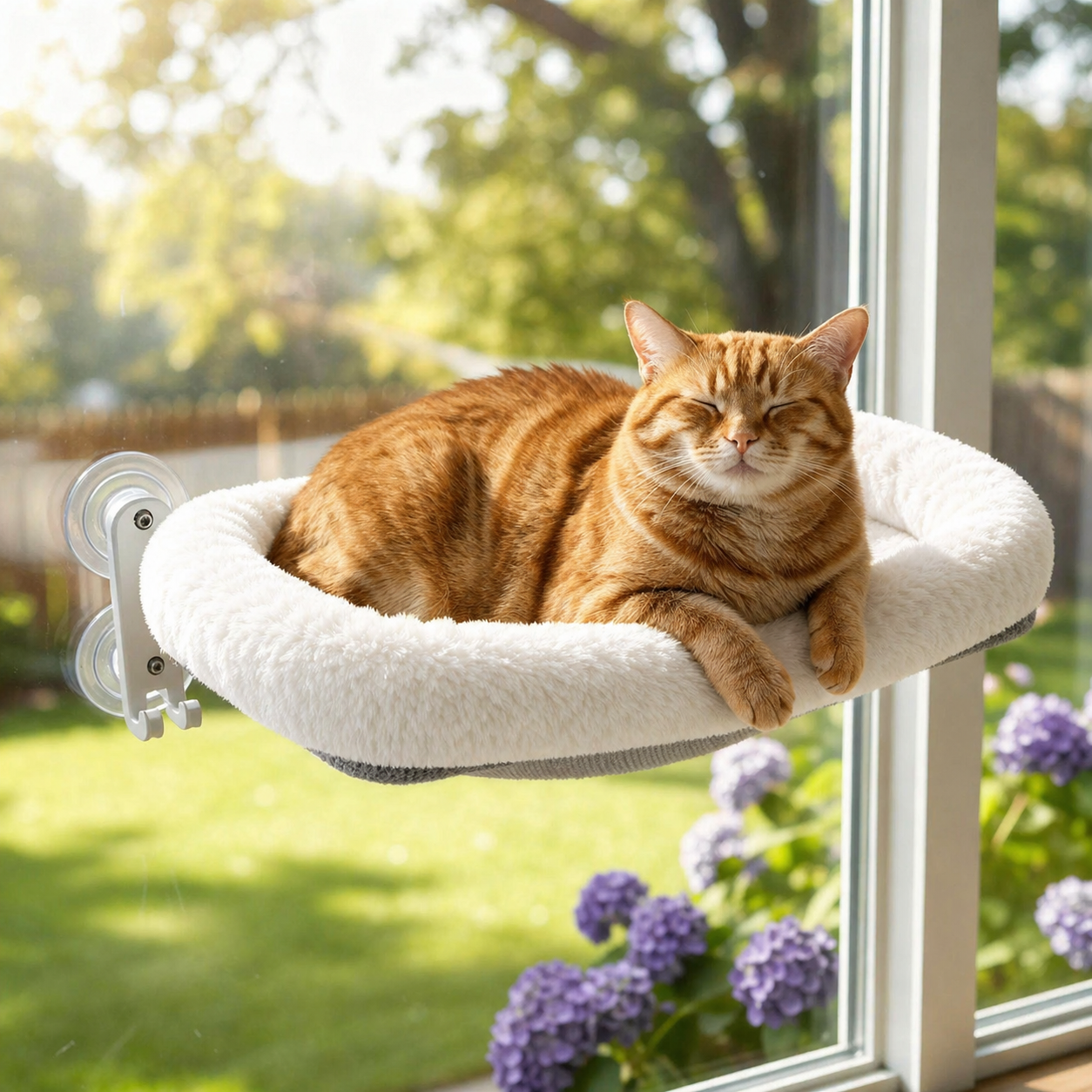 Hamaca plegable de ventana para gatos